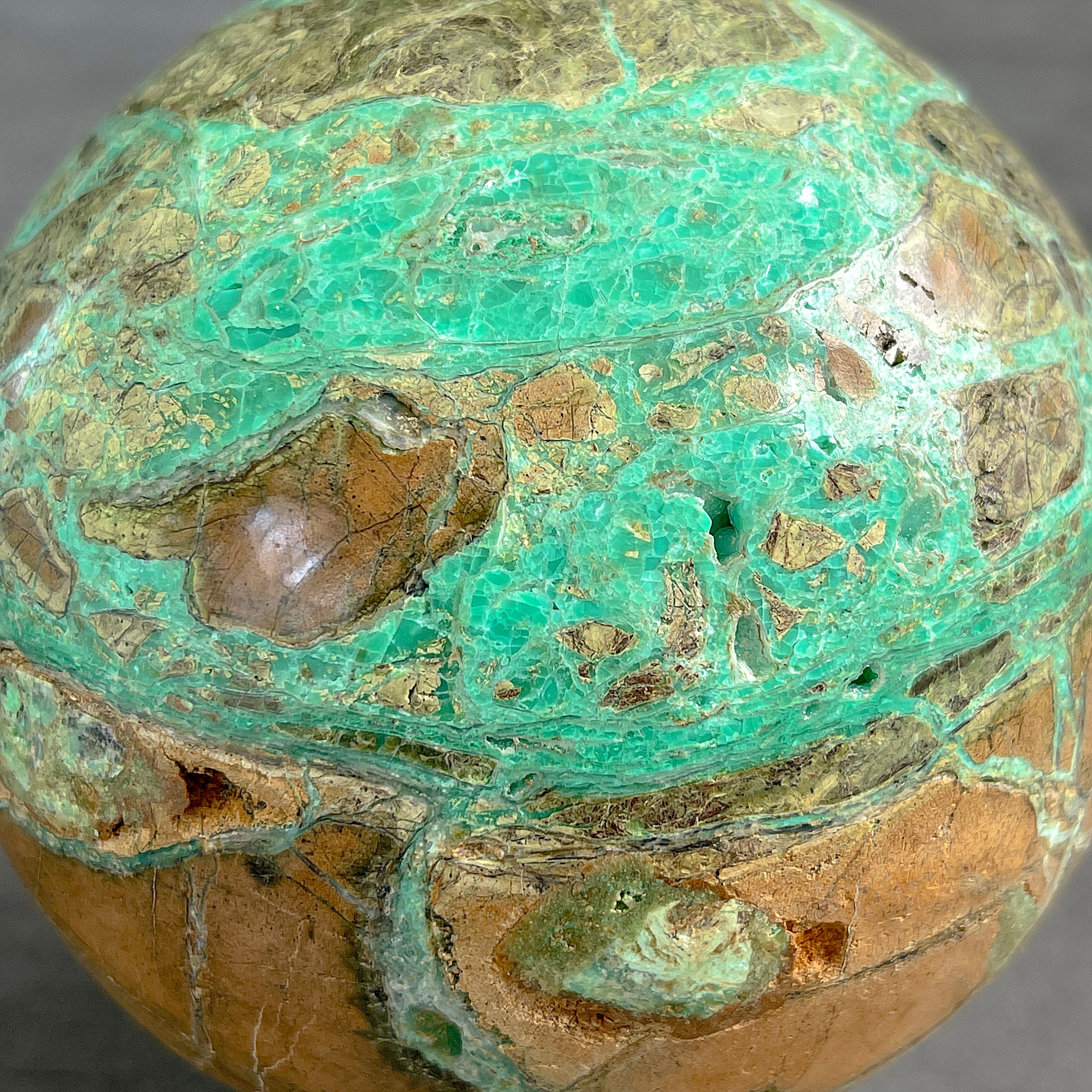 Wonderful Green Smithsonite Sphere on a Custom Stand PS 581