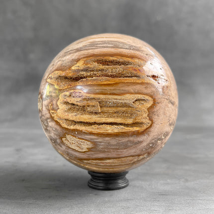 Wonderful Petrified Wood Sphere on a Custom Stand PS 583