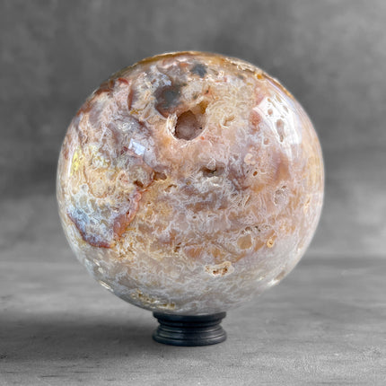 A Beautiful Lace Agate Sphere on a Custom Stand PS 585