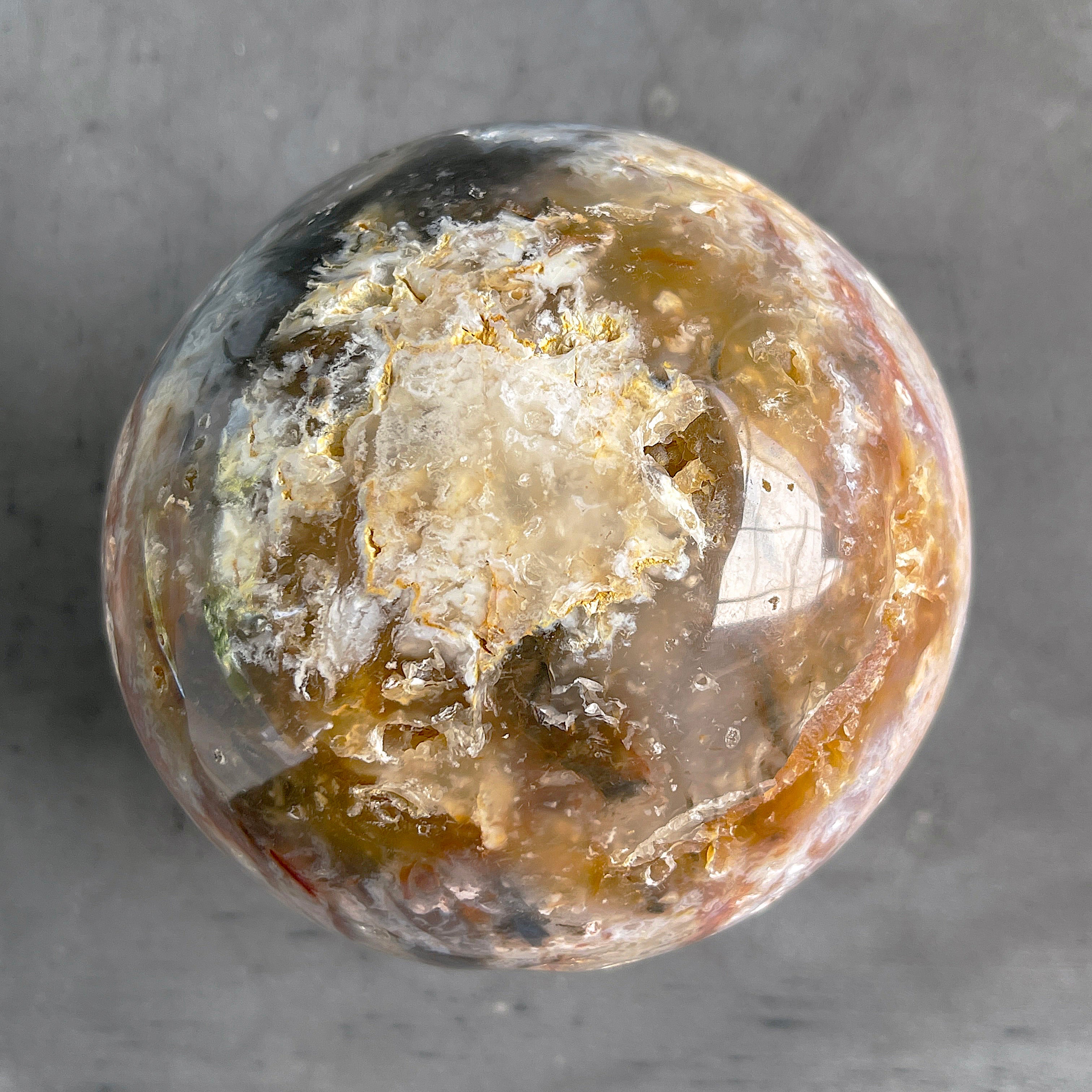 A Beautiful Lace Agate Sphere on a Custom Stand PS 585