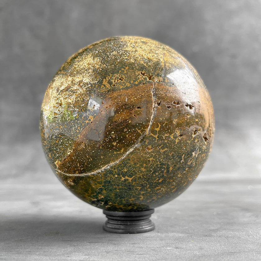 Wonderful Maligano Jasper Sphere on a Custom Stand PS 586