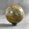 Maligano Jasper Sphere on Custom Stand – Polished Crystal Sphere, Natural Stone Decor, Unique Home Accent - PS 586