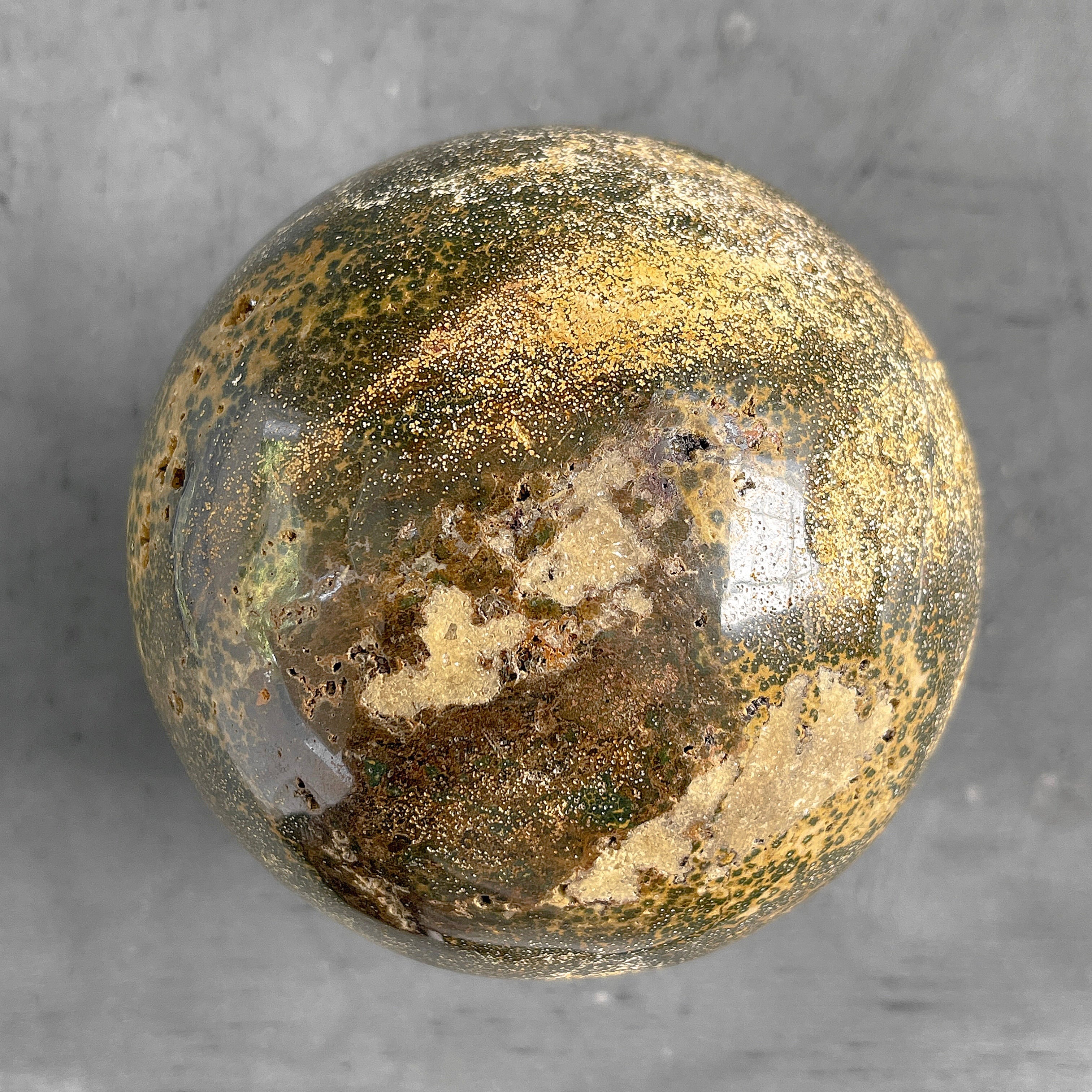 Maligano Jasper Sphere on Custom Stand – Polished Crystal Sphere, Natural Stone Decor, Unique Home Accent - PS 586