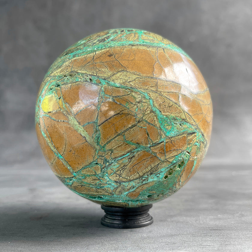 Wonderful Green Smithsonite Sphere on a Custom Stand PS 573