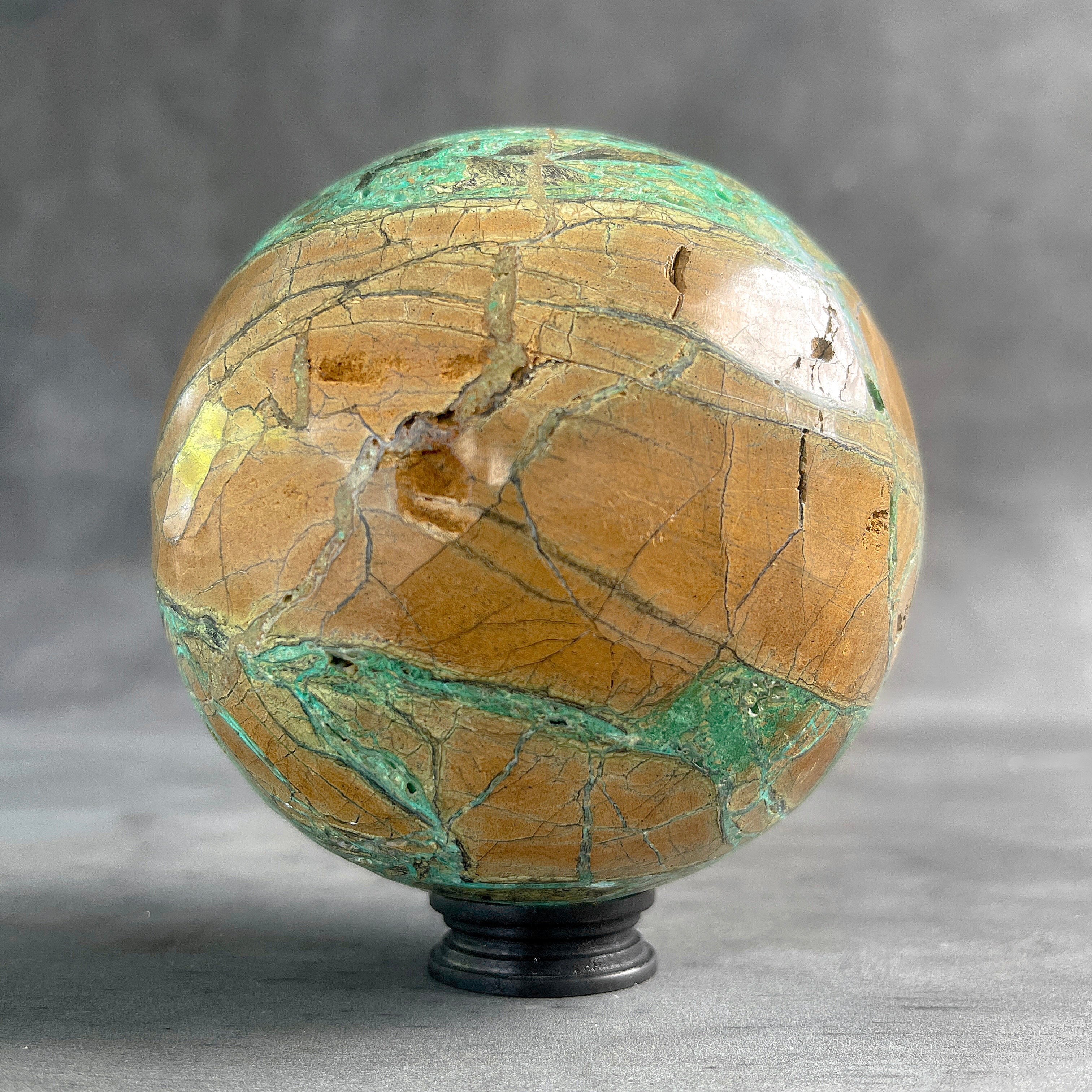 Wonderful Green Smithsonite Sphere on a Custom Stand PS 573