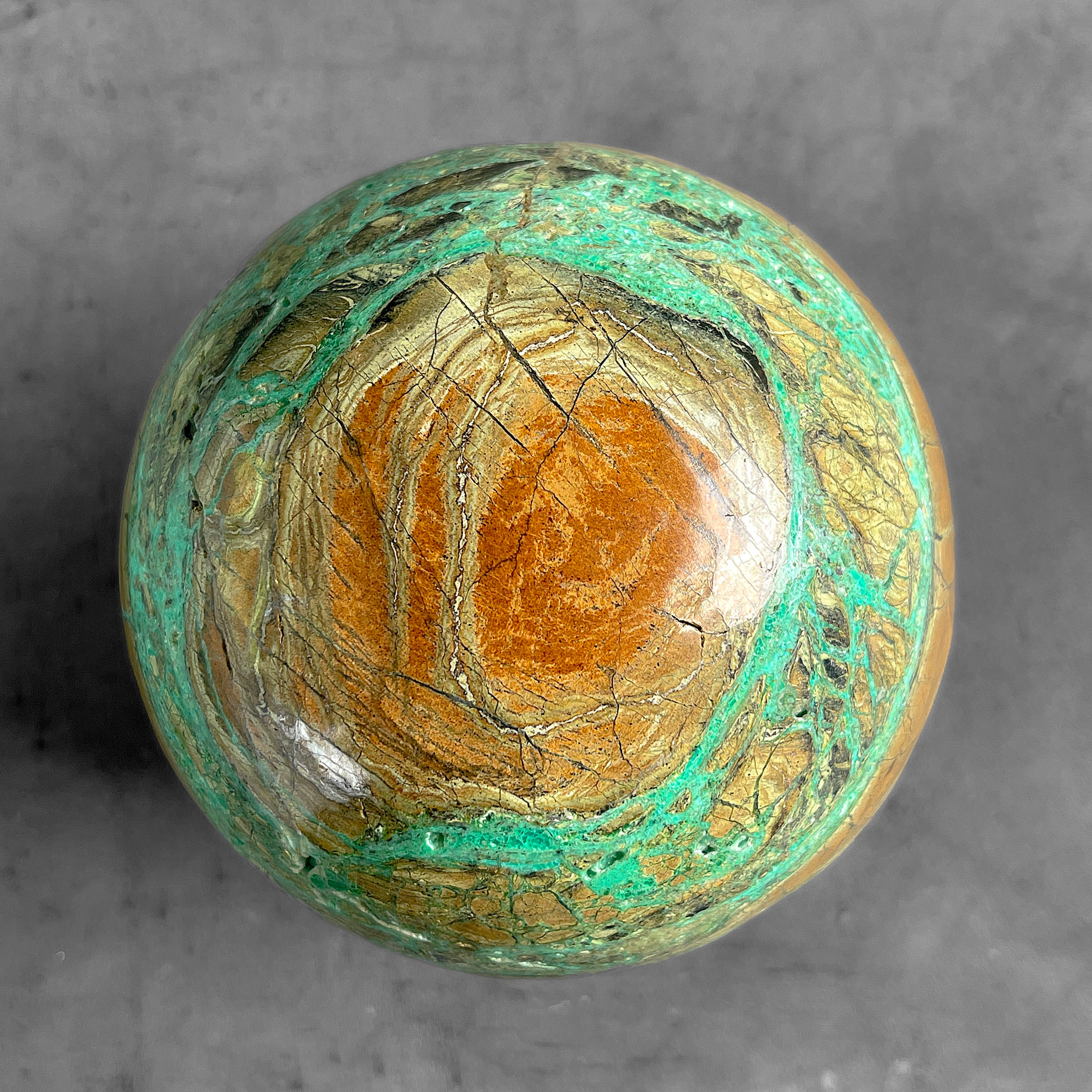 Wonderful Green Smithsonite Sphere on a Custom Stand PS 573