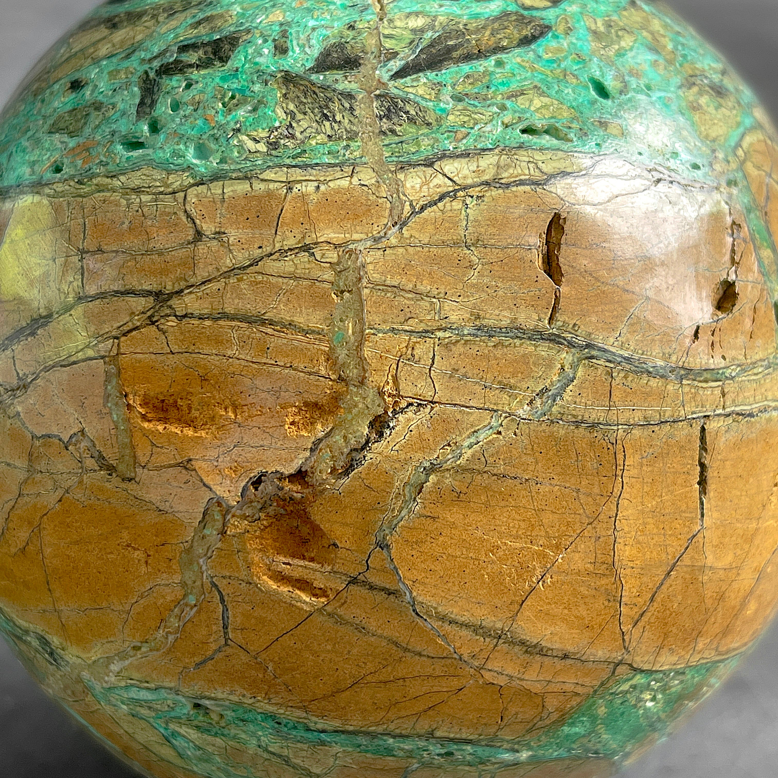 Wonderful Green Smithsonite Sphere on a Custom Stand PS 573