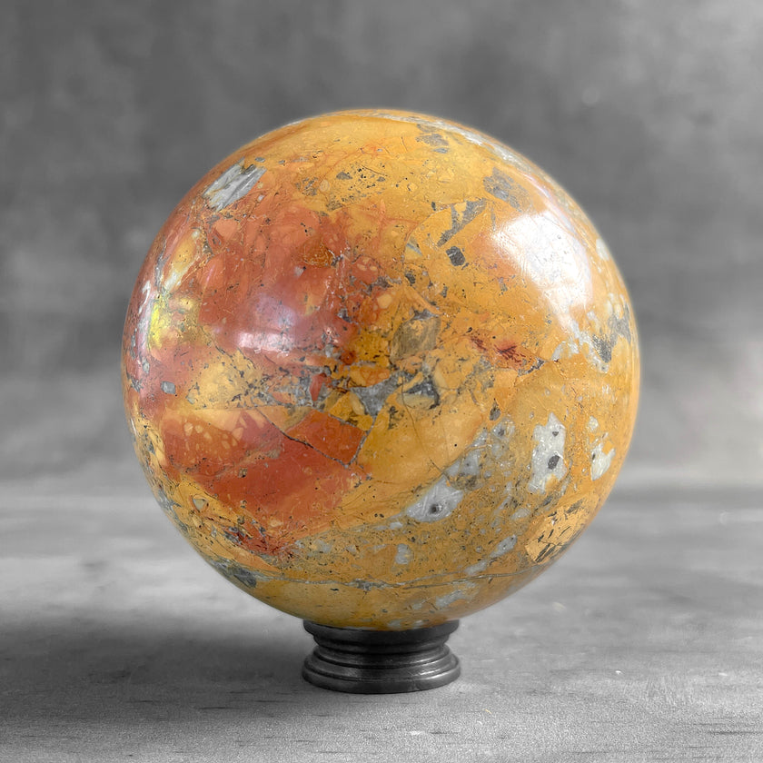 Wonderful Maligano Jasper Sphere on a Custom Stand PS 574
