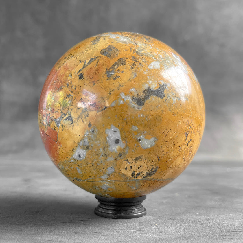 Wonderful Maligano Jasper Sphere on a Custom Stand PS 574