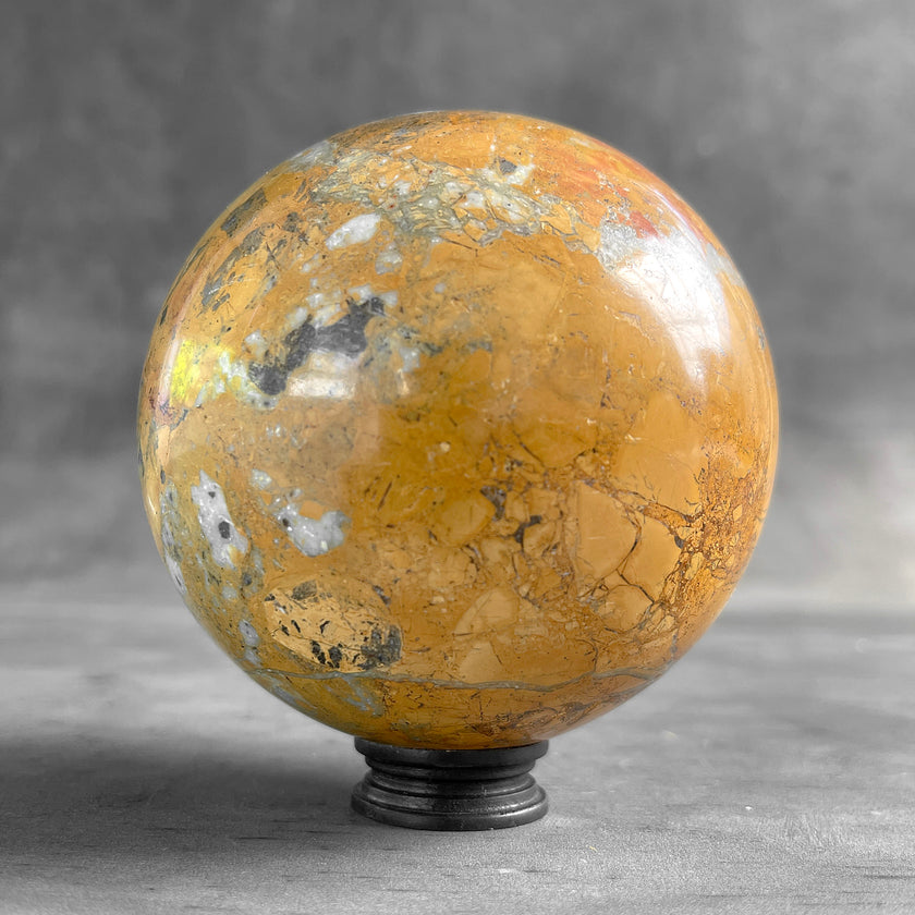 Wonderful Maligano Jasper Sphere on a Custom Stand PS 574