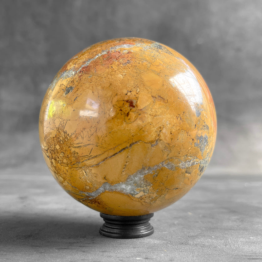 Wonderful Maligano Jasper Sphere on a Custom Stand PS 574
