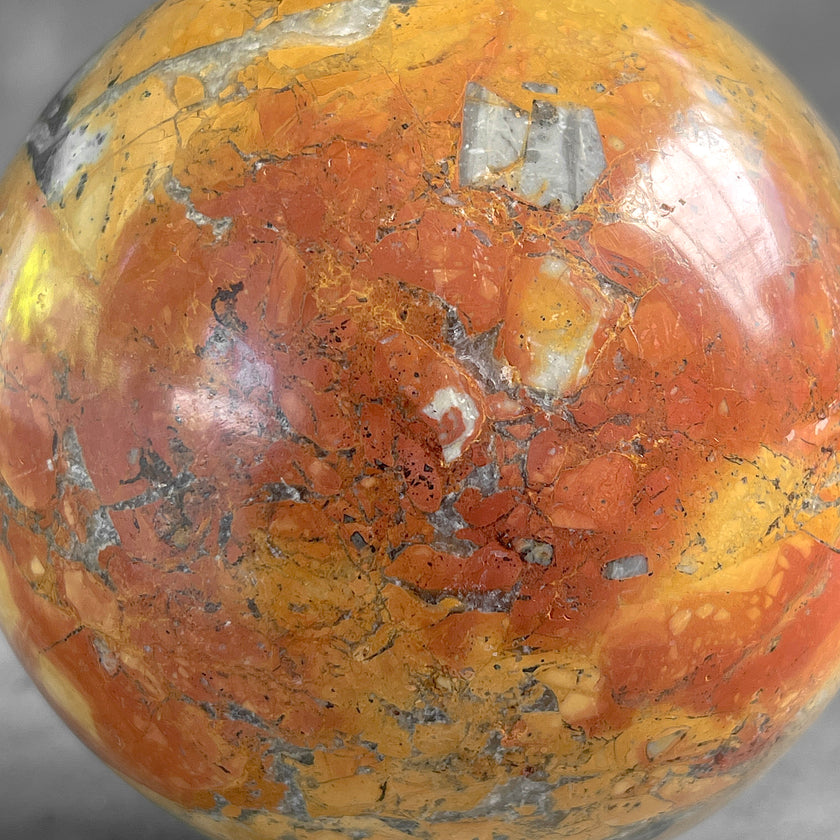 Wonderful Maligano Jasper Sphere on a Custom Stand PS 574