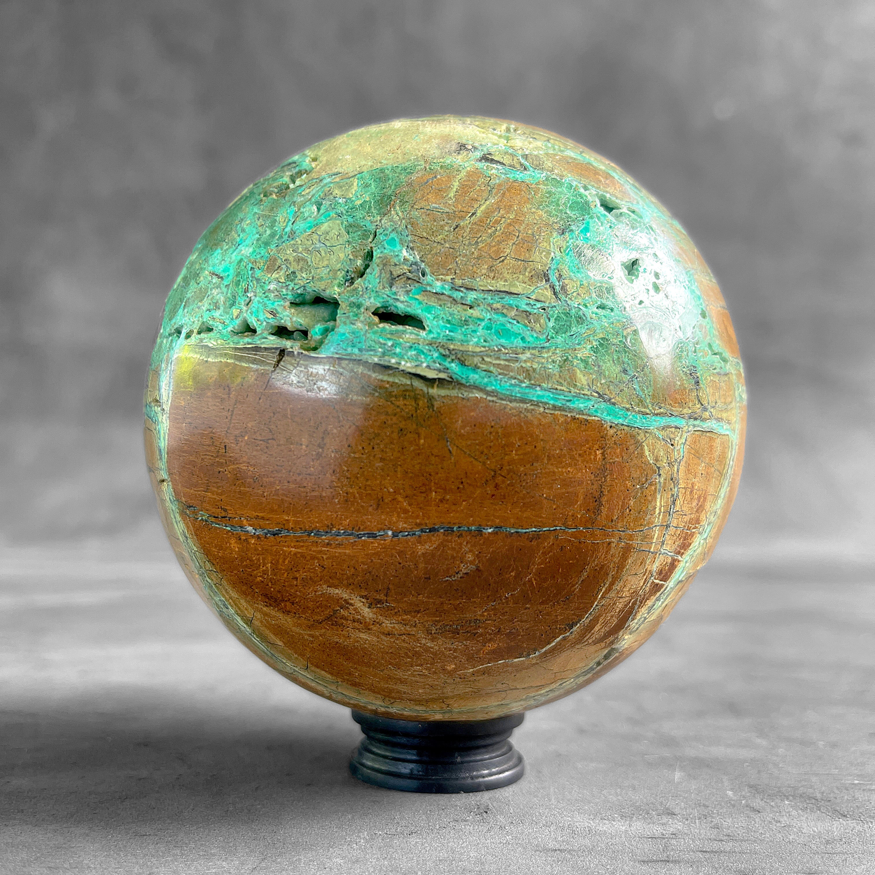 Wonderful Green Smithsonite Sphere on a Custom Stand PS 576