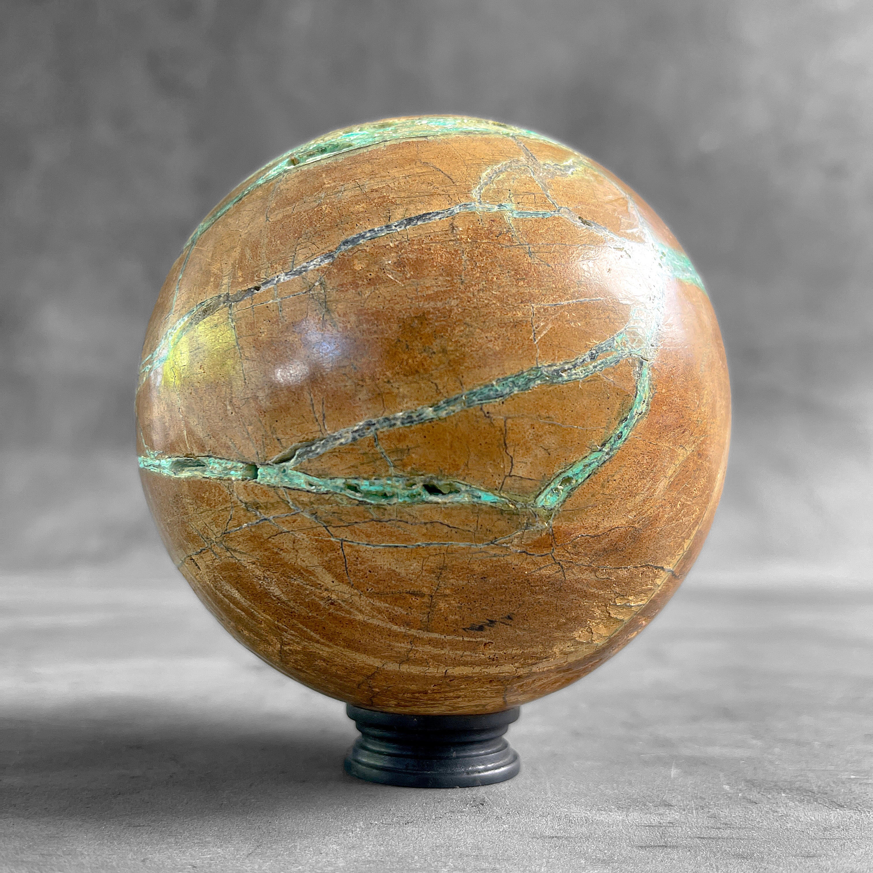 Wonderful Green Smithsonite Sphere on a Custom Stand PS 576