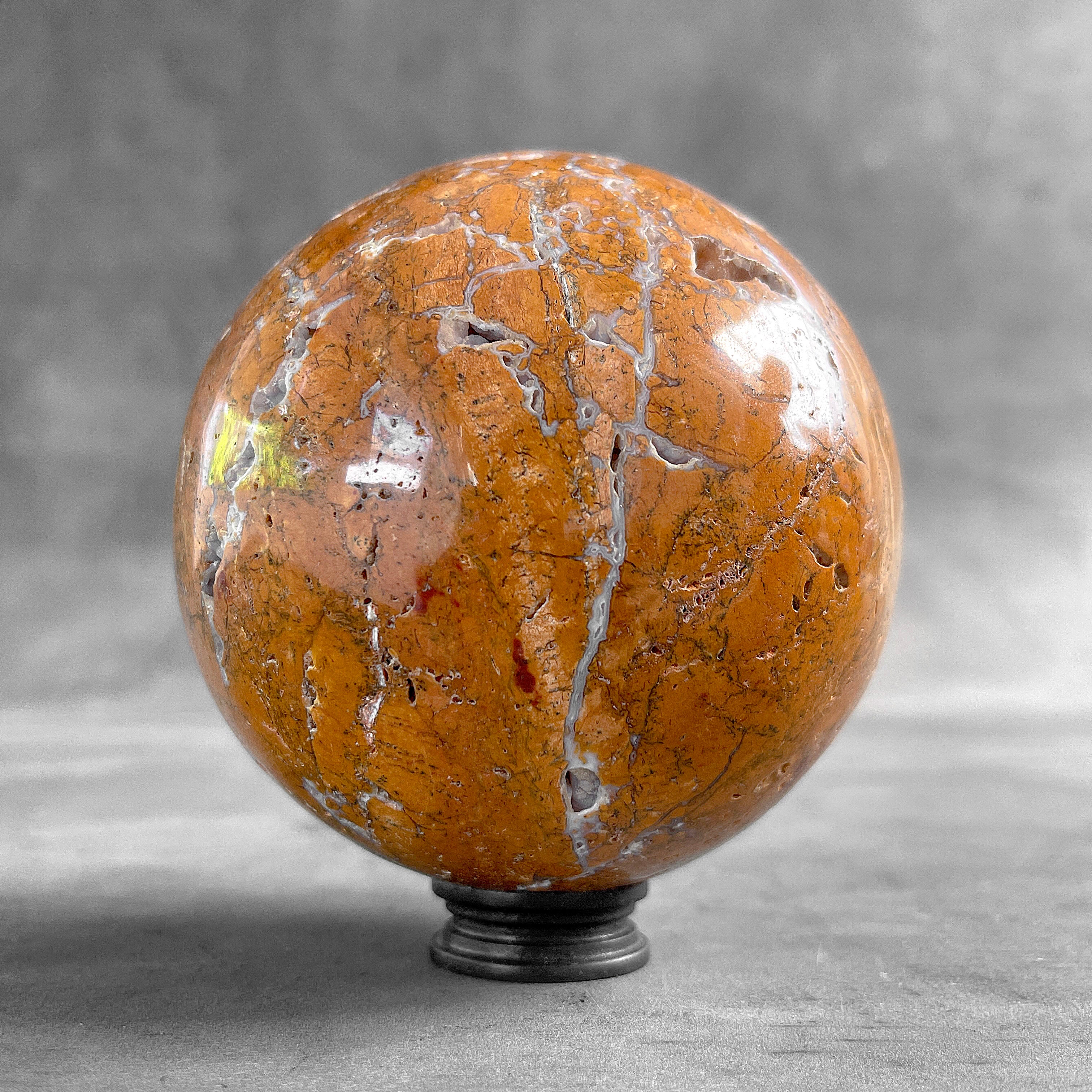 Wonderful Maligano Jasper Sphere on a Custom Stand PS 578