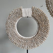 Pair of XL White Colored Tolai Necklaces on a custom stands - 23/SN/039