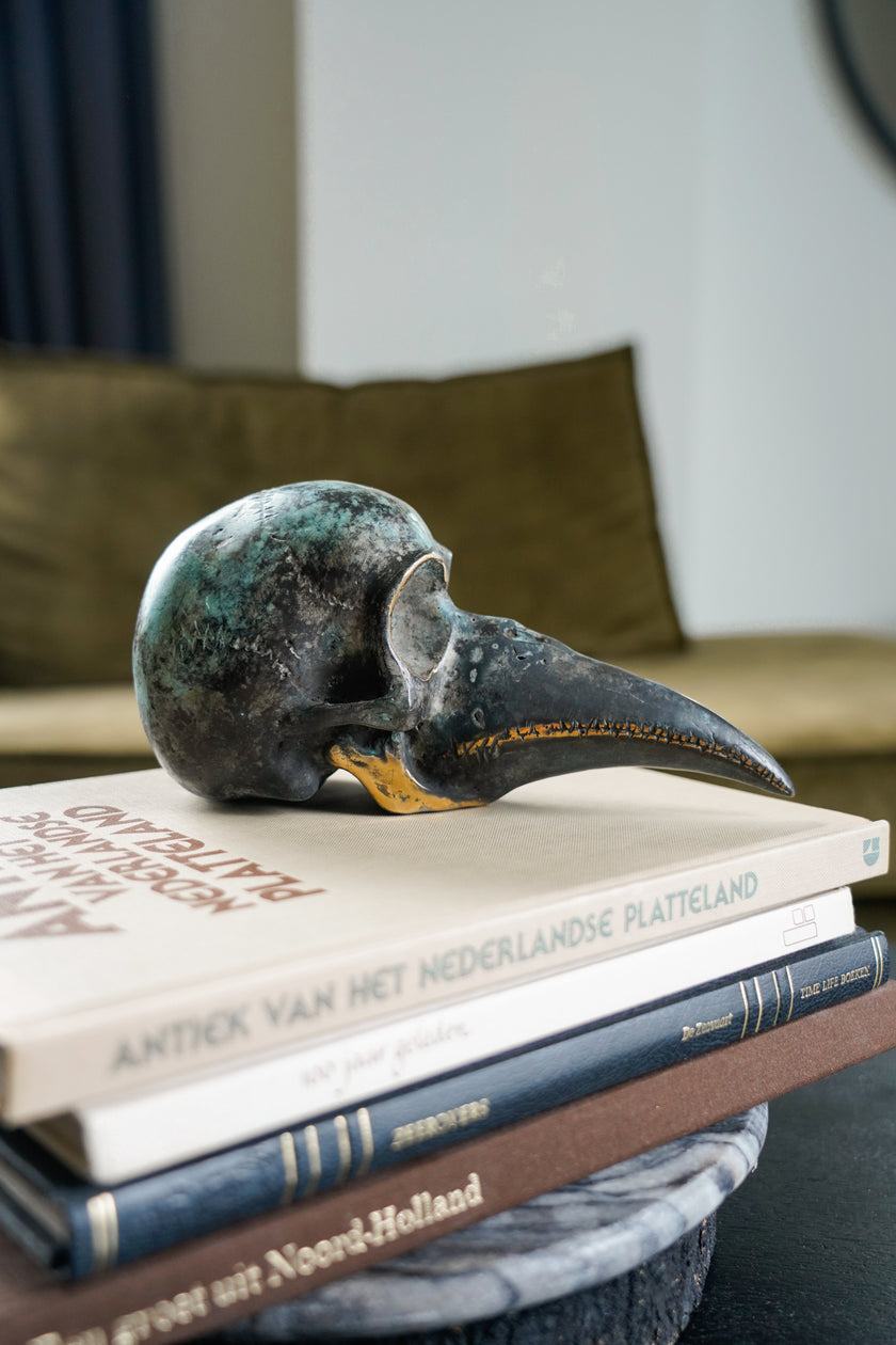 Mythical Bird Head Patinated bronze With Polished Accents