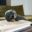 Mythical Bird Head Patinated bronze With Polished Accents