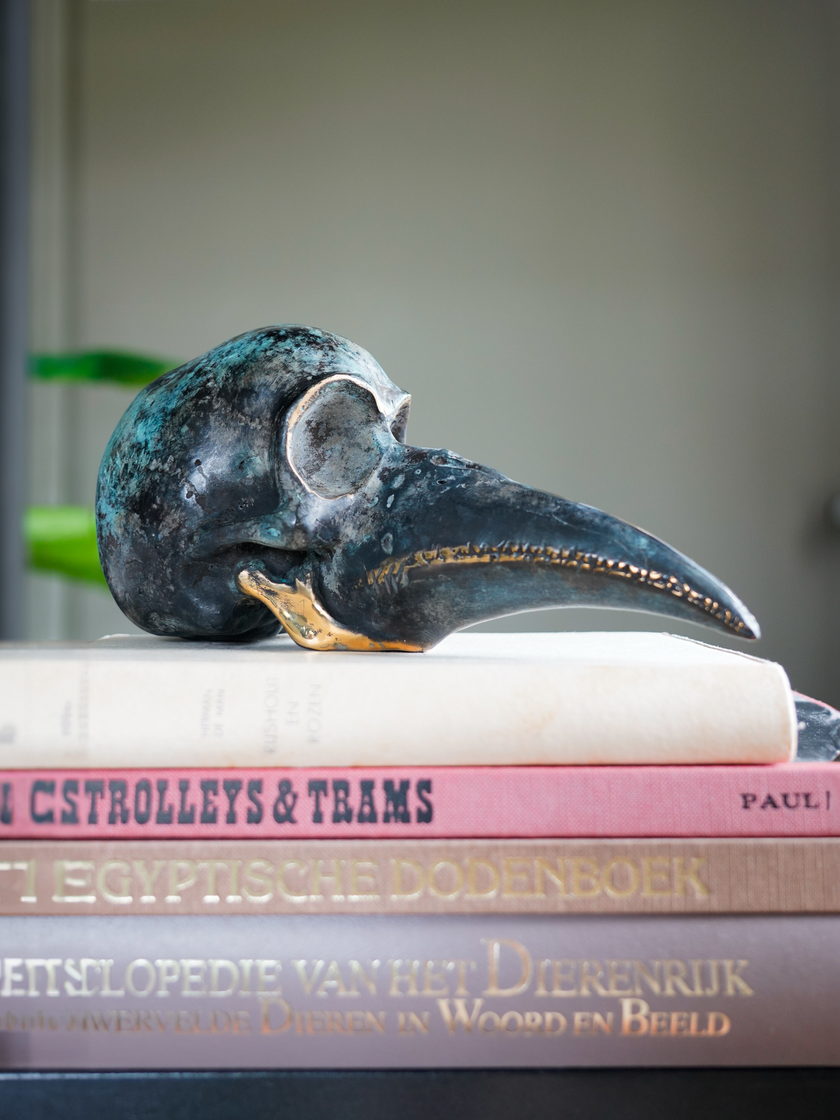 Mythical Bird Head Patinated bronze With Polished Accents