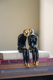 Sitting Couple Bronze With Polished Accents