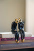 Sitting Couple Bronze With Polished Accents