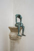 Abstract Man Contemplative Sculpture Patinated Bronze - M