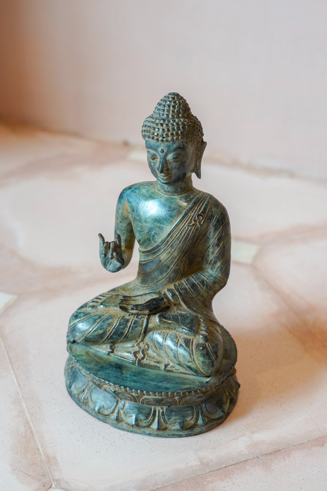 Buddha Vitarka Mudra Patinated Bronze