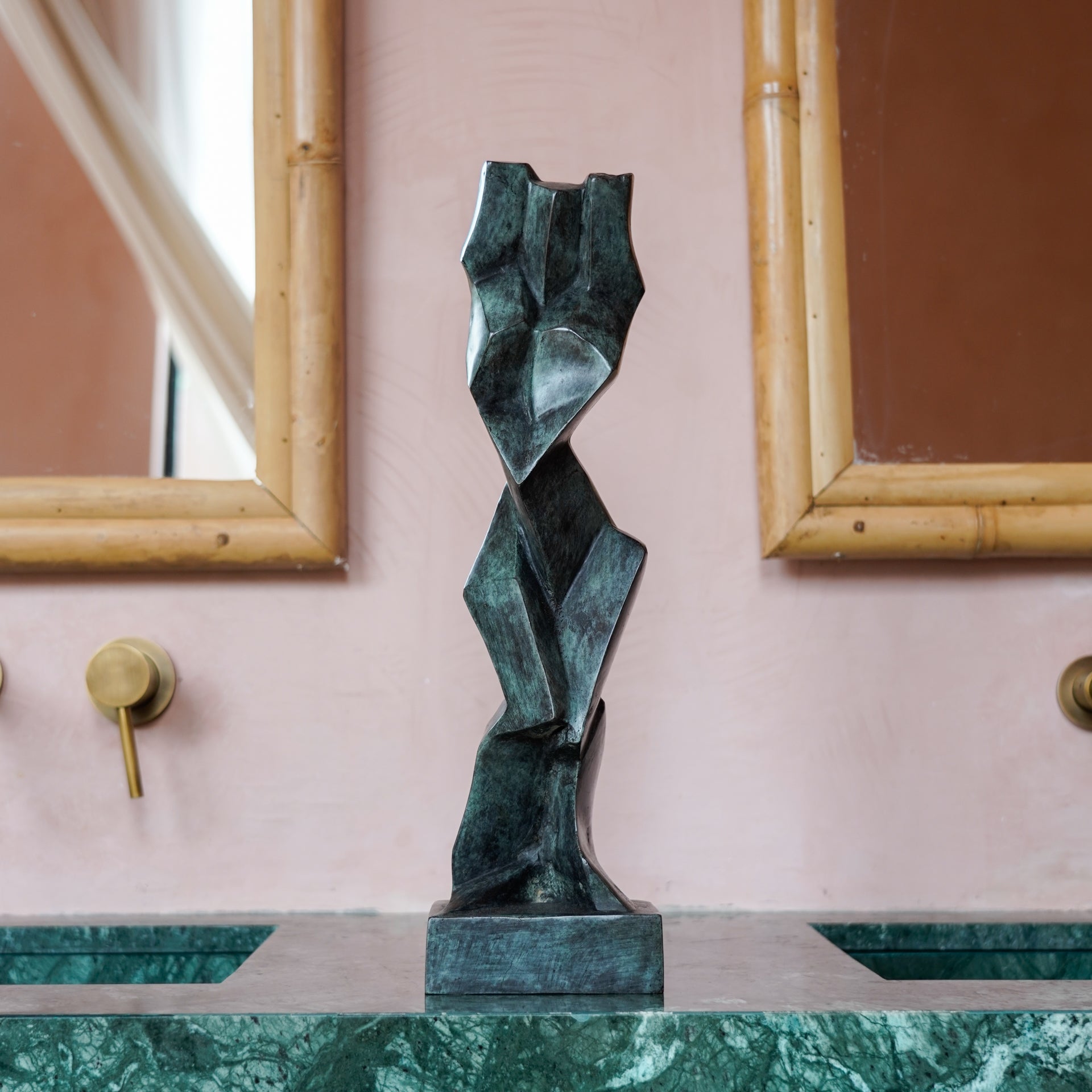 Lady Cubist Patinated Blue Bronze