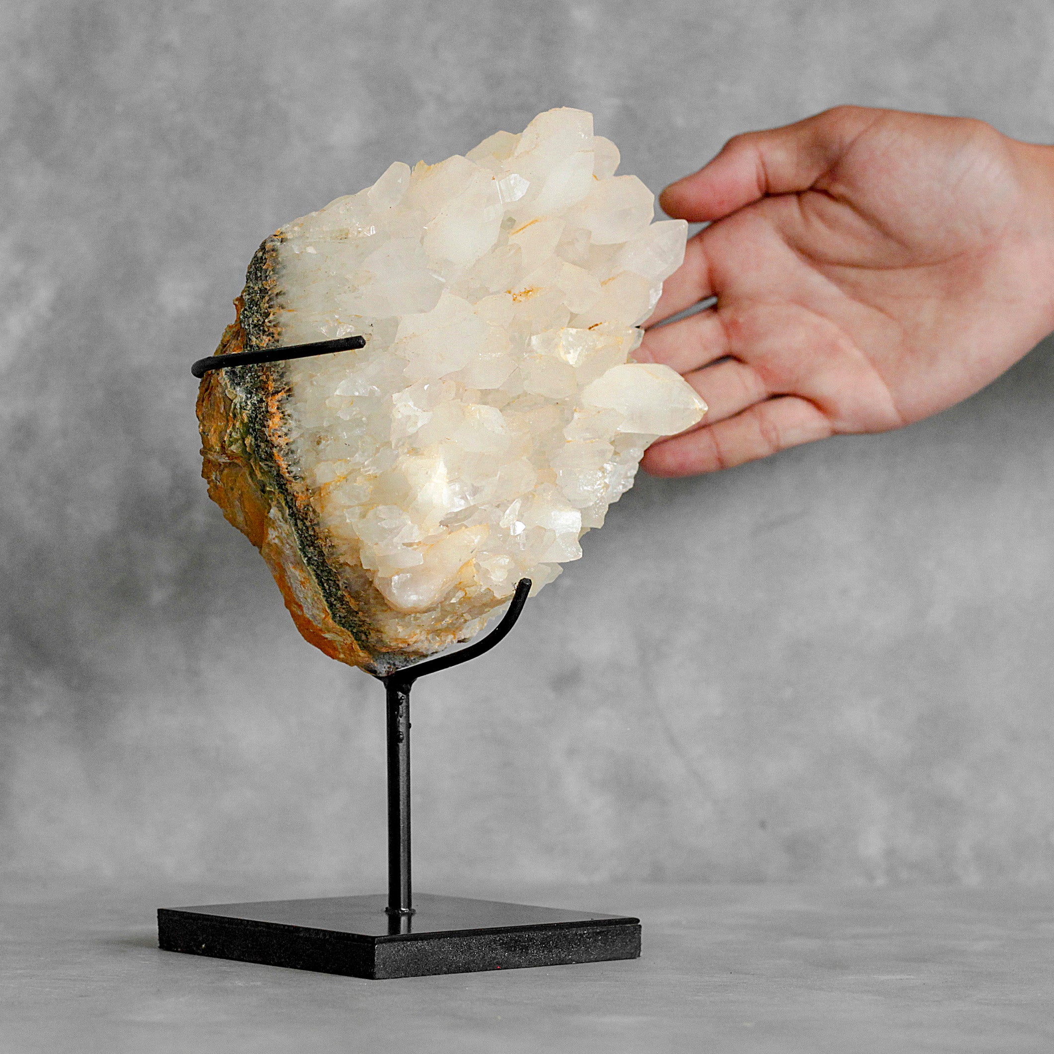 Beautiful Quartz Crystal cluster on a custom stand CC/099