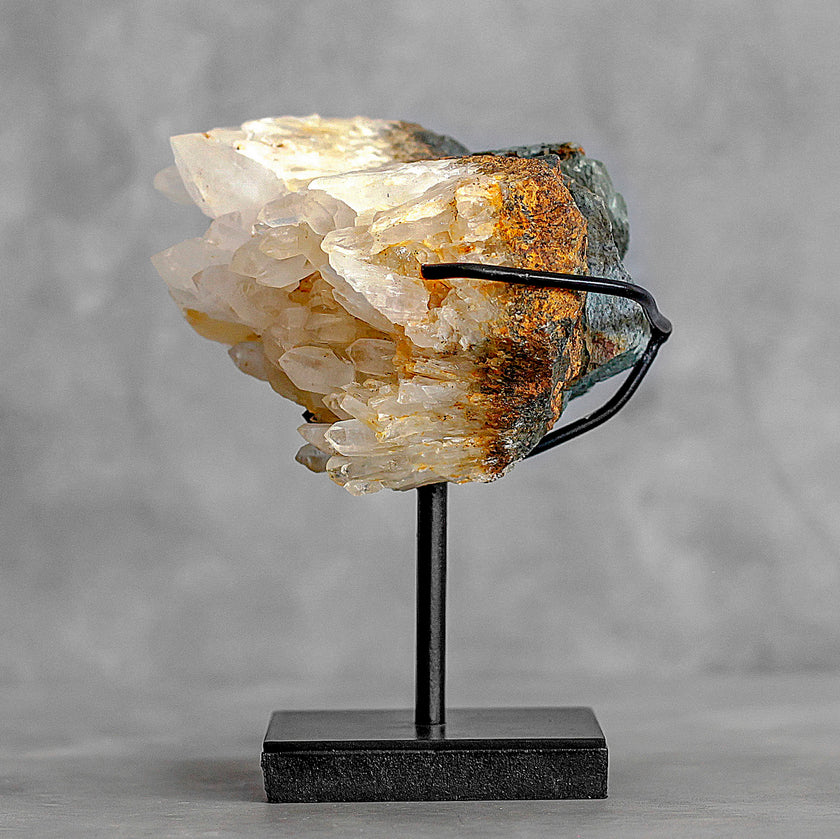 Beautiful Quartz Crystal cluster on a custom stand CC/283