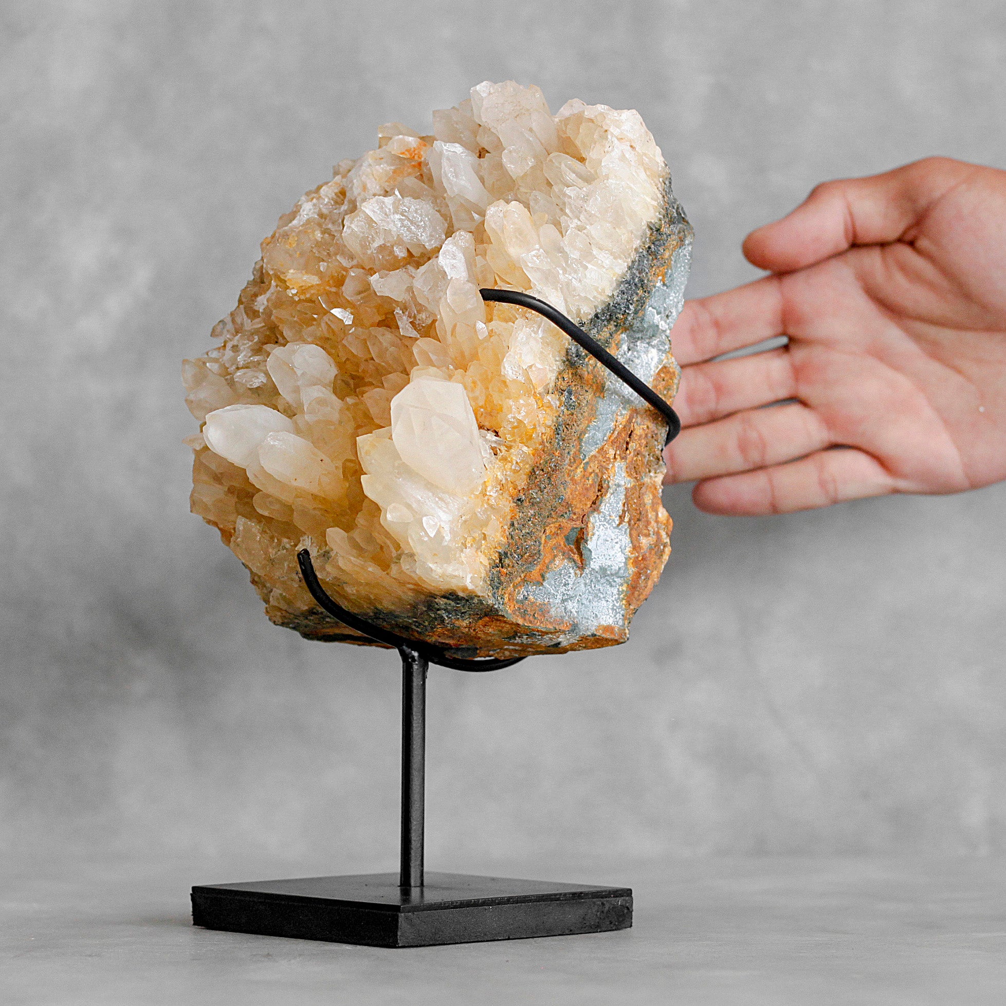 Beautiful Quartz Crystal cluster on a custom stand CC/261