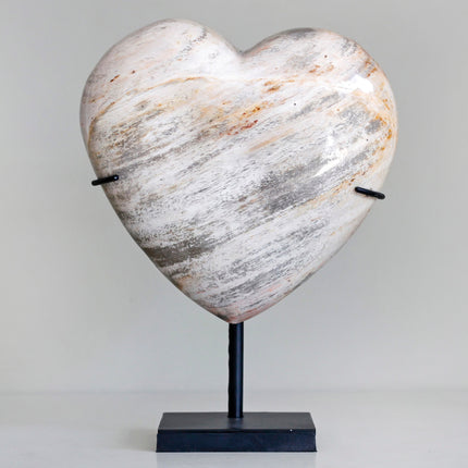 Wonderful Petrified Wood Heart-Shaped on a Custom Stand PWH/107