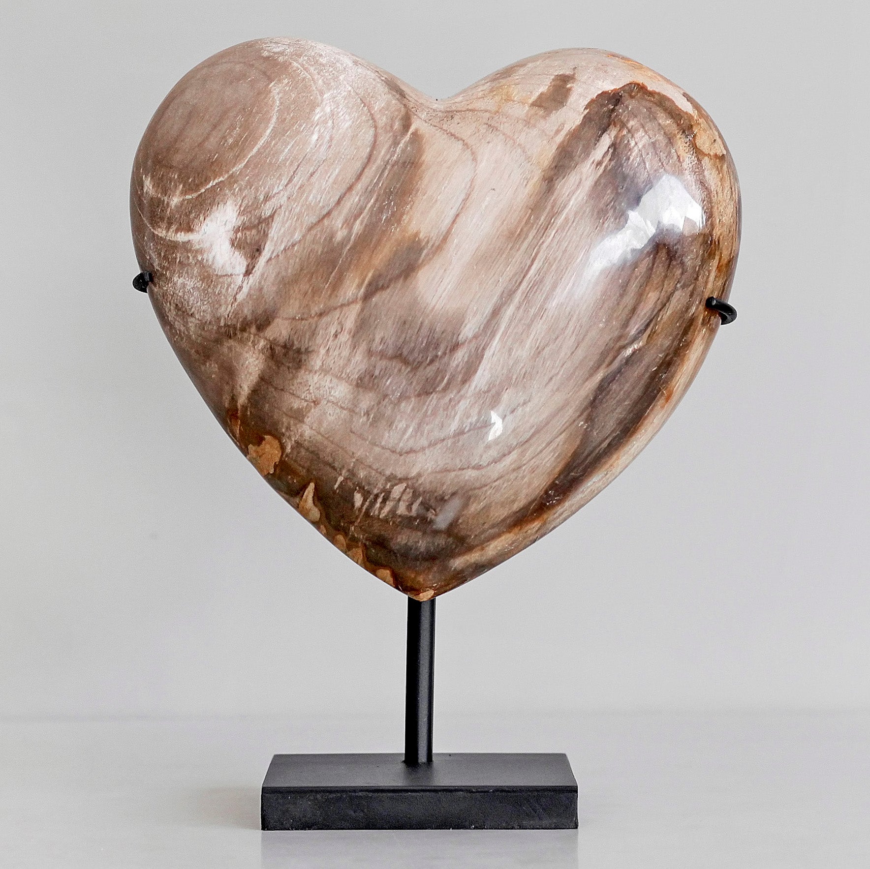 Wonderful Petrified Wood Heart-Shaped on a Custom Stand PWH/109