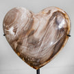 Wonderful Petrified Wood Heart-Shaped on a Custom Stand PWH/109