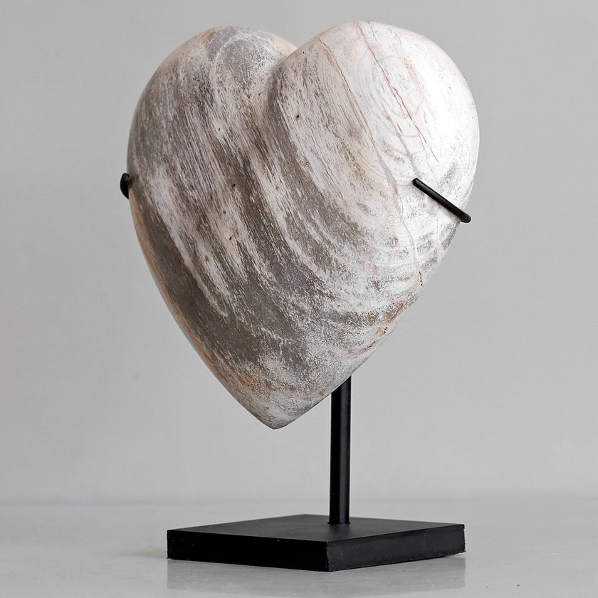 Wonderful Petrified Wood Heart-Shaped on a Custom Stand PWH/113