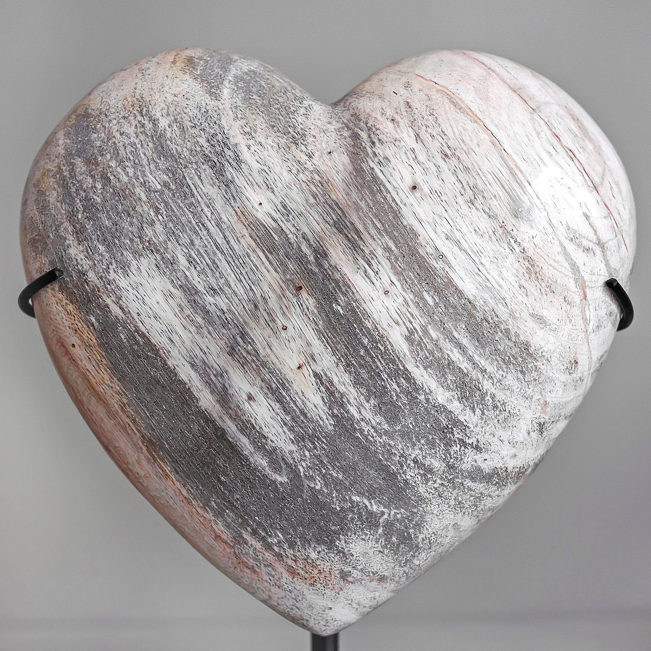 Wonderful Petrified Wood Heart-Shaped on a Custom Stand PWH/113