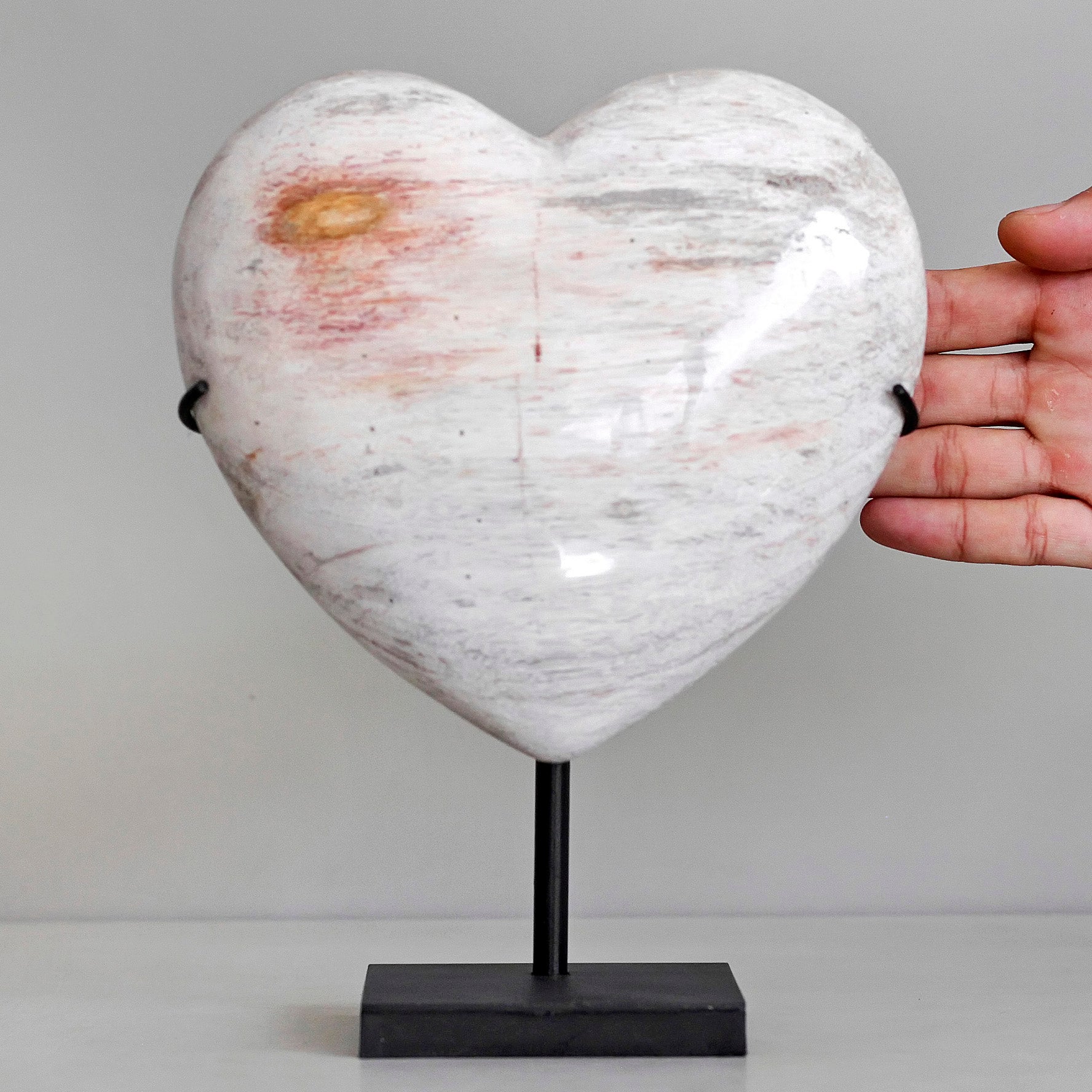 Wonderful Petrified Wood Heart-Shaped on a Custom Stand PWH/114