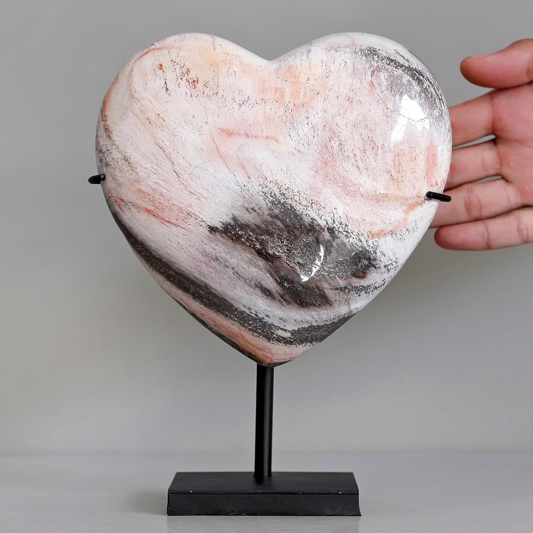 Wonderful Petrified Wood Heart-Shaped on a Custom Stand PWH/115