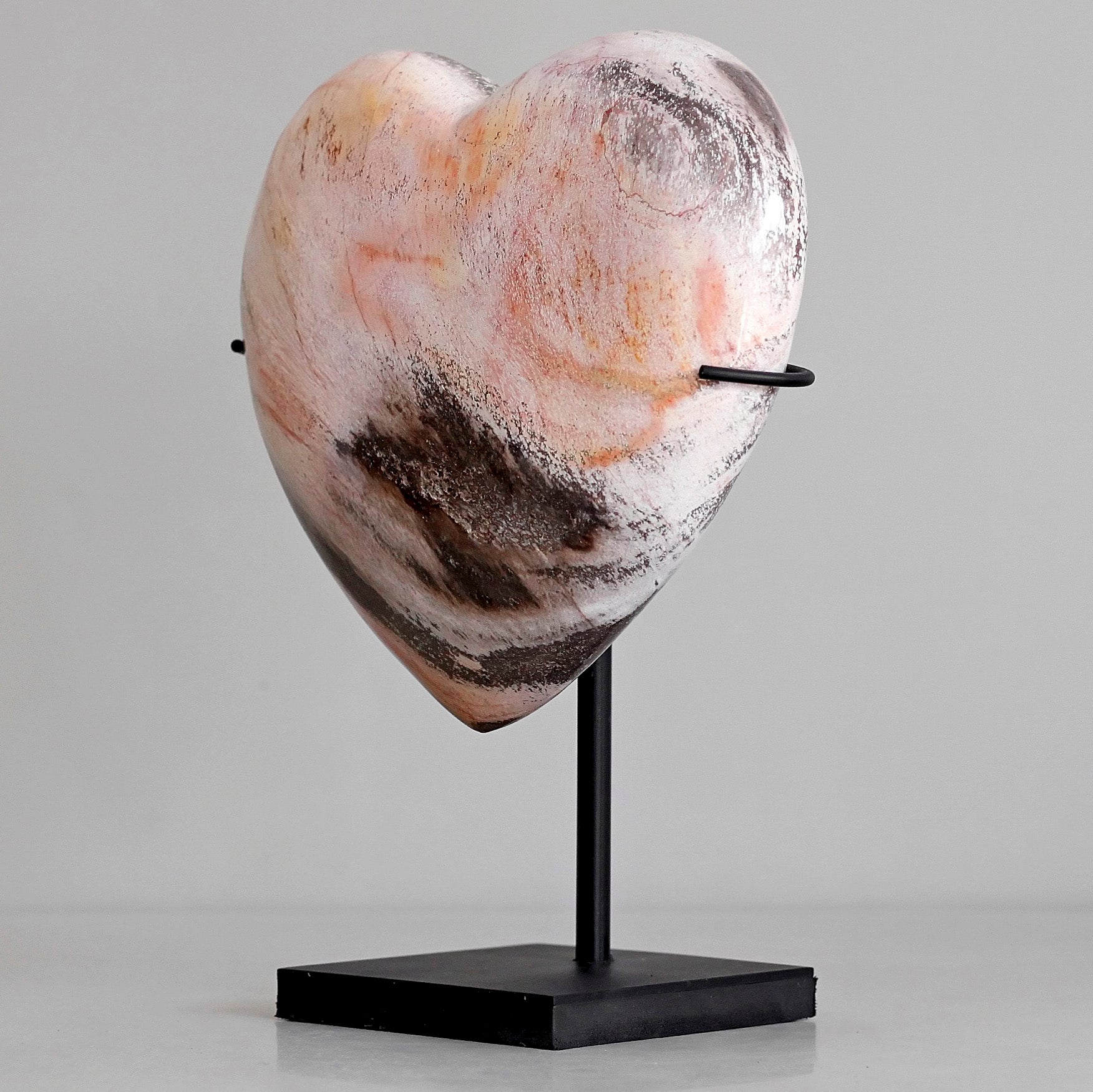 Wonderful Petrified Wood Heart-Shaped on a Custom Stand PWH/115