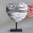 Wonderful Petrified Wood Heart-Shaped on a Custom Stand PWH/119