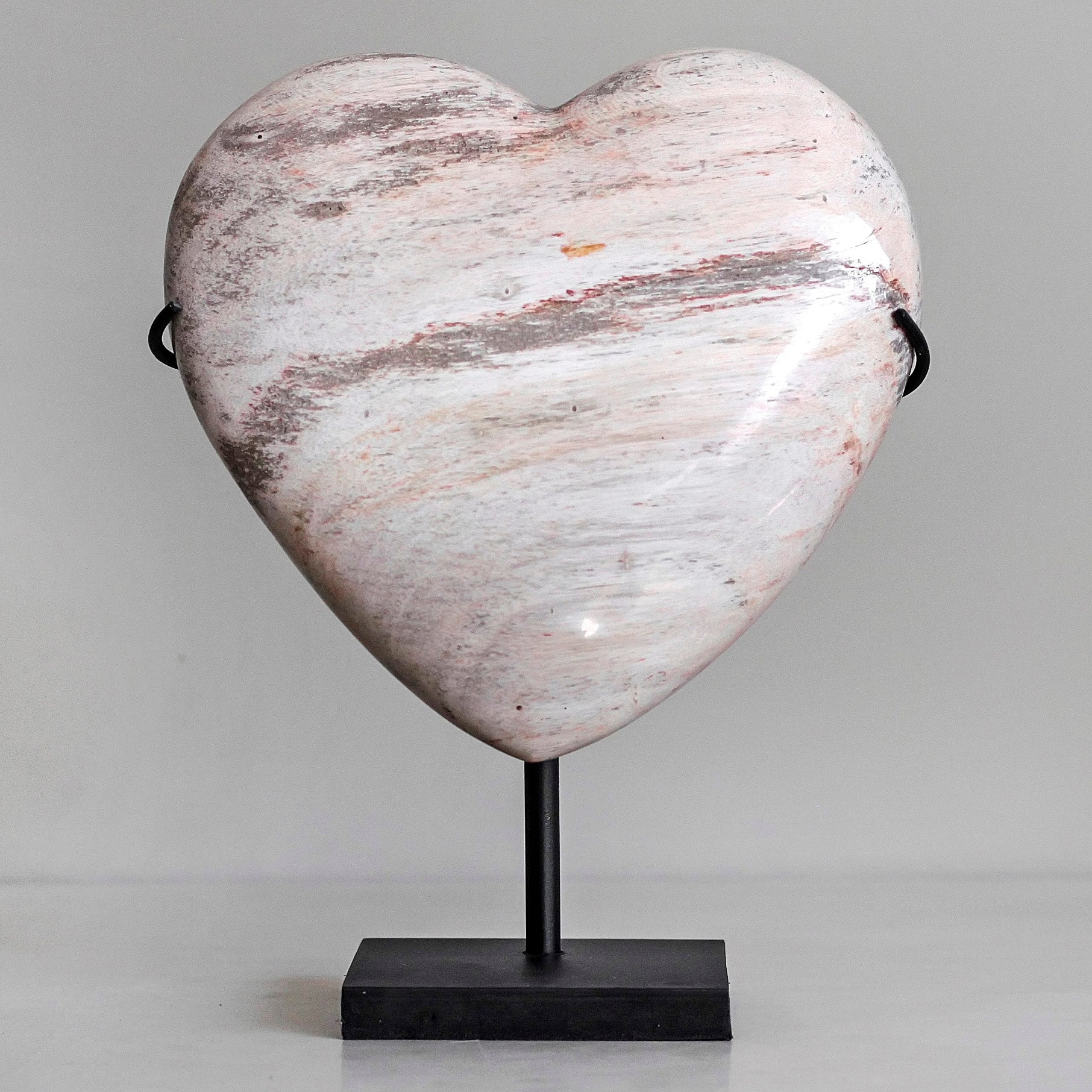 Wonderful Petrified Wood Heart-Shaped on a Custom Stand PWH/120