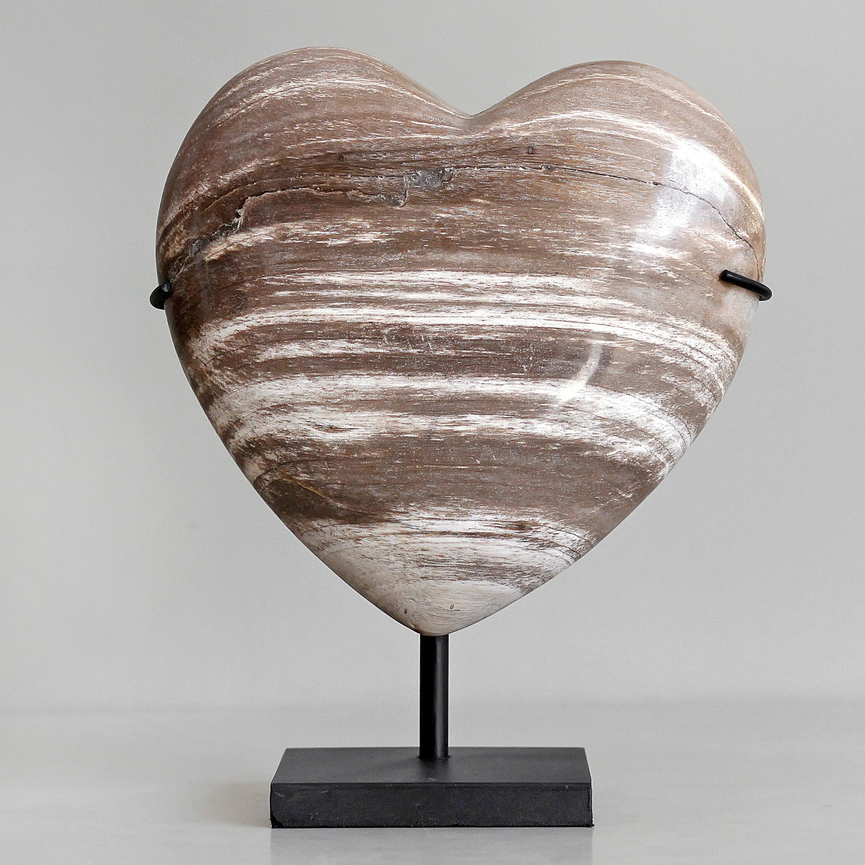 Wonderful Petrified Wood Heart-Shaped on a Custom Stand PWH/118