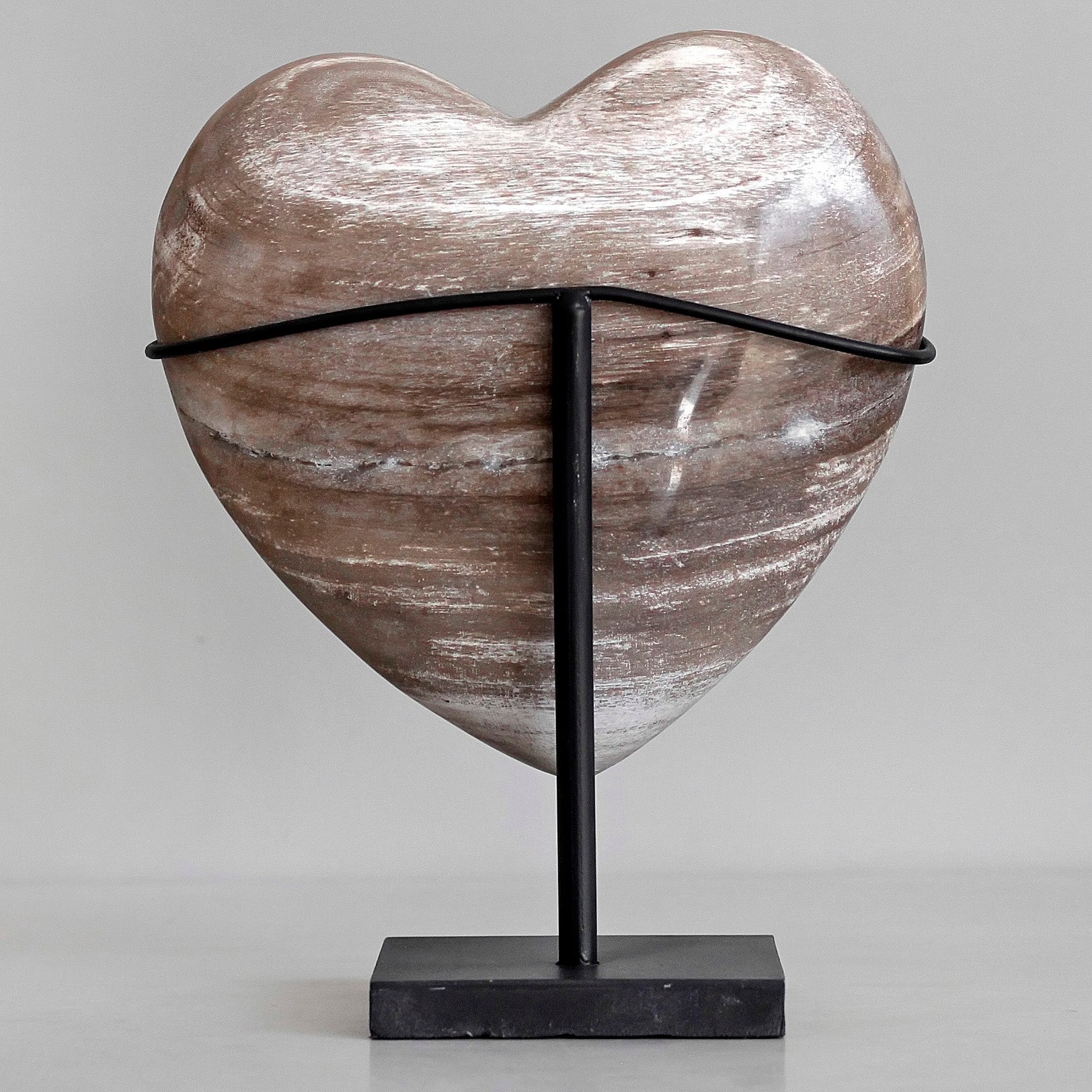 Wonderful Petrified Wood Heart-Shaped on a Custom Stand PWH/118