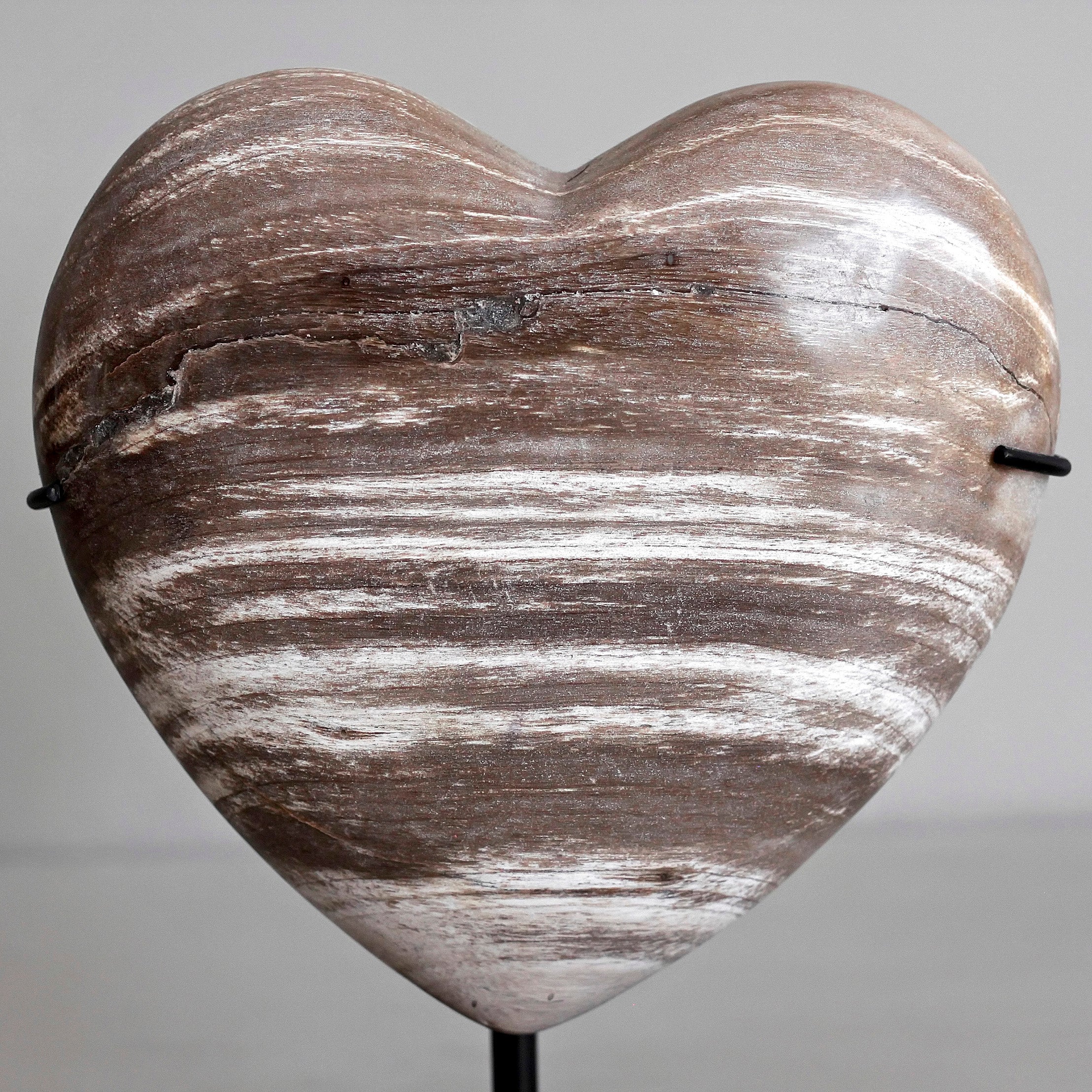 Wonderful Petrified Wood Heart-Shaped on a Custom Stand PWH/118