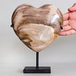 Wonderful Petrified Wood Heart-Shaped on a Custom Stand PWH/112