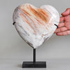 Wonderful Petrified Wood Heart-Shaped on a Custom Stand PWH/111