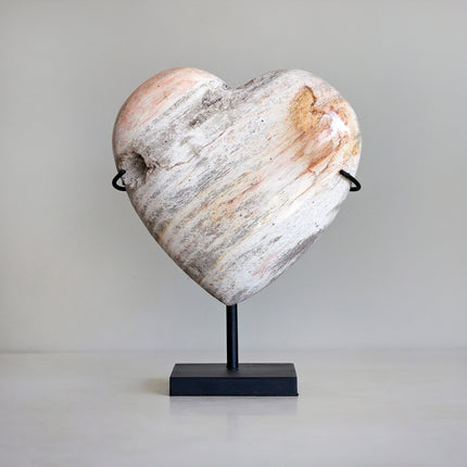 Wonderful Petrified Wood Heart-Shaped on a Custom Stand PWH/121