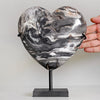 Wonderful Petrified Wood Heart-Shaped on a Custom Stand PWH/124