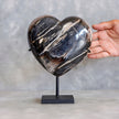 Wonderful Petrified Wood Heart-Shaped on a Custom Stand PWH/117