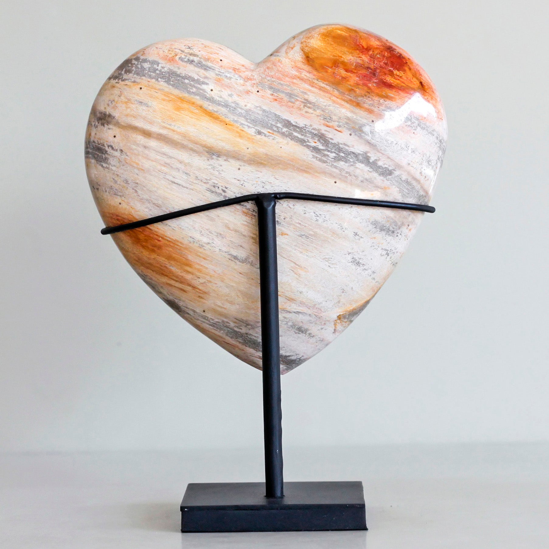 Wonderful Petrified Wood Heart-Shaped on a Custom Stand PWH/107